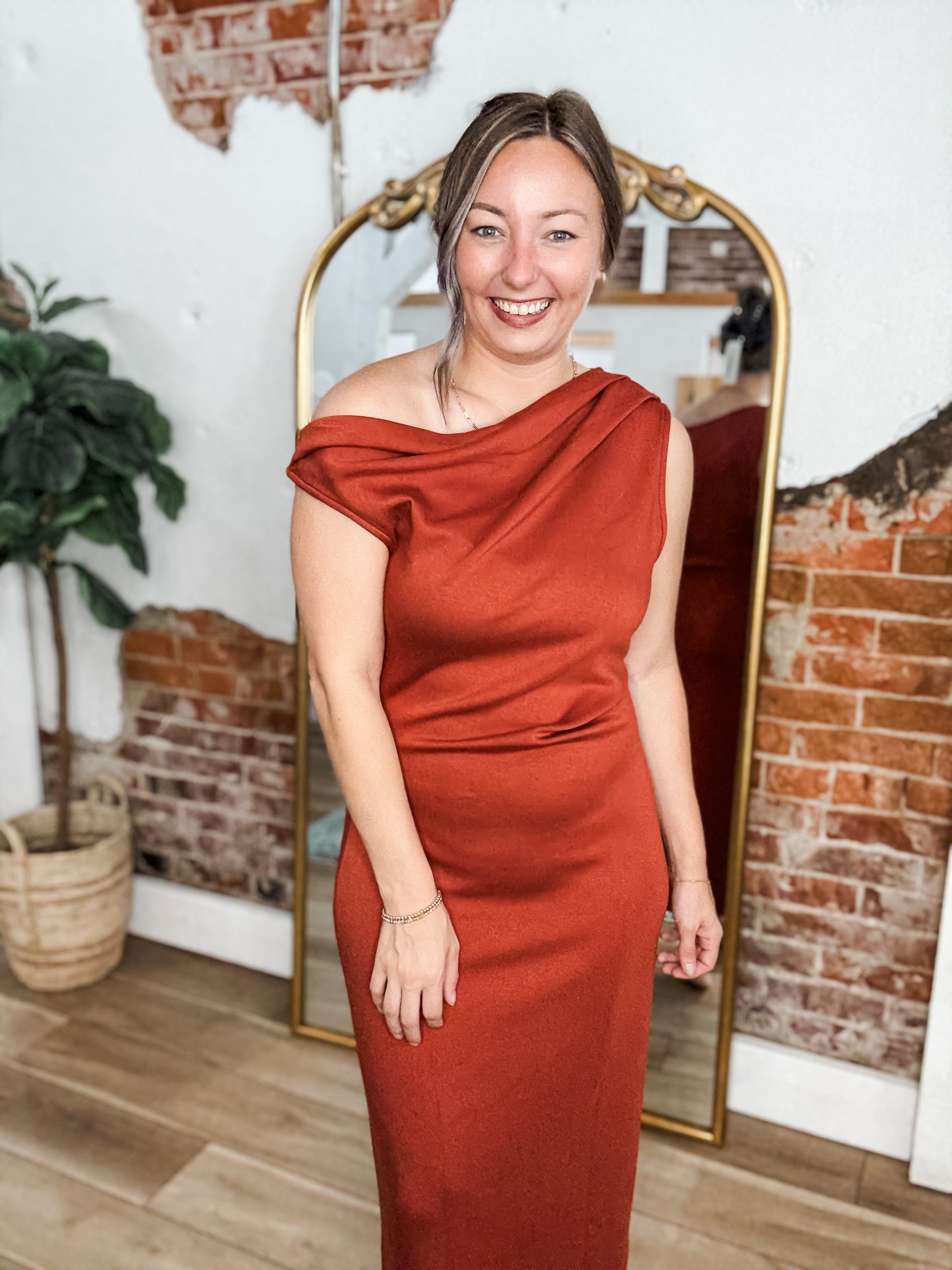 The Sleek & Chic One Shoulder Midi Dress | Belle Ever After Boutique LLC The Sleek & Chic One Shoulder Midi Dress | Belle Ever After Boutique LLC