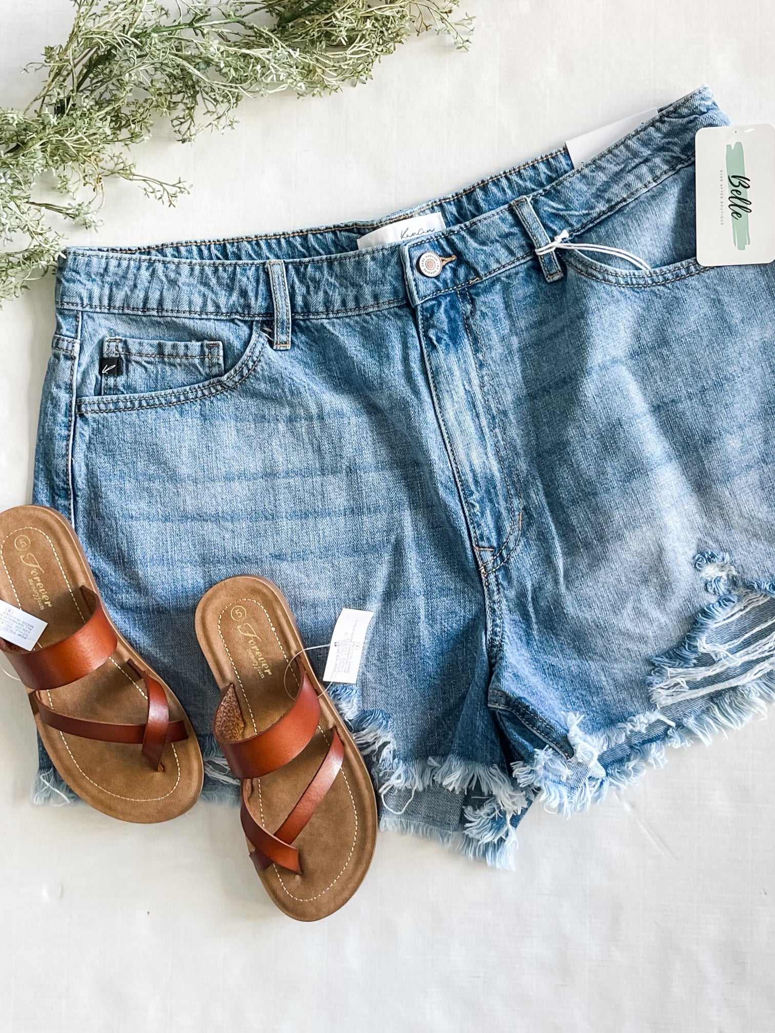 Hot Mess Distressed Curvy Denim Shorts